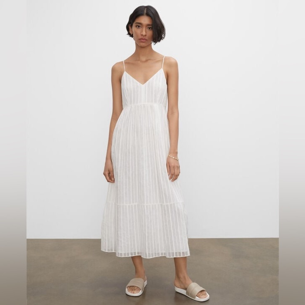 Club Monaco White Sleeveless Tiered Maxi Dress